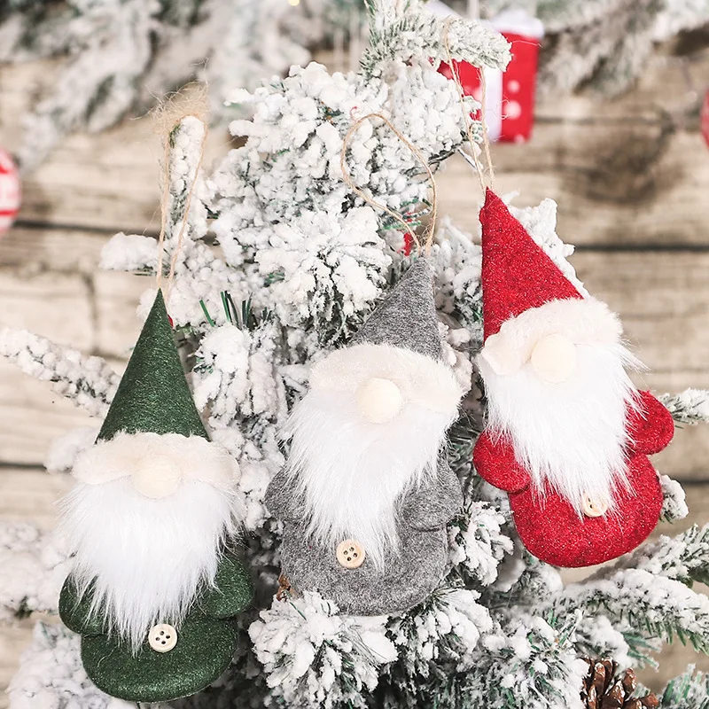 Рождественские украшения для дома, подвески в виде Санта-Клауса, украшения для рождественской елки, подвесная кукла, подарок для детей, новы...