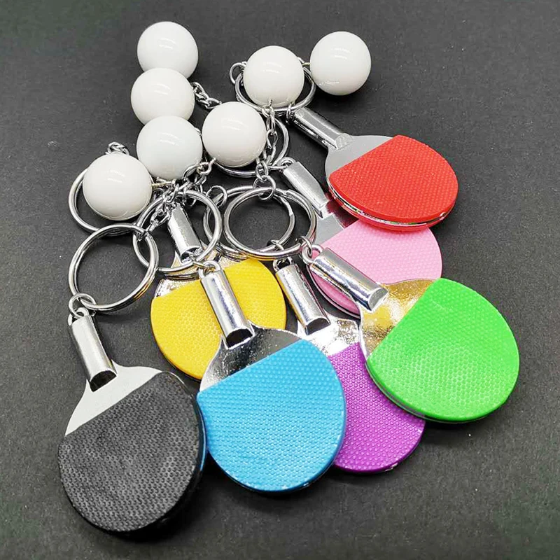 Table Tennis Ball Keychain Sports Souvenirs Simulation Racket Key Pendant Bag Ring Memento Fans Gifts | Спорт и развлечения
