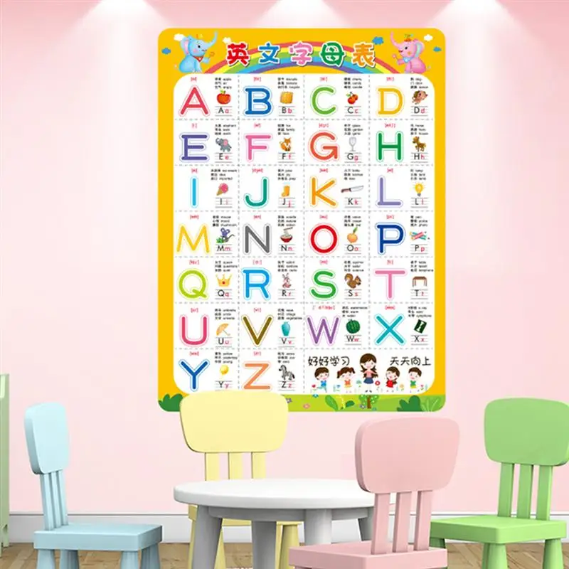 Practical Early Learning Sticker English Letters Recognizing Wall Stickers Decals Home Adornment for Kids Room |
