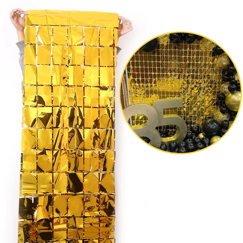 

Party Background Curtain Sequin Backdrop Wedding Decor Baby Shower Sequin Wall Glitter Backdrop Curtain Birthday Foil Curtain