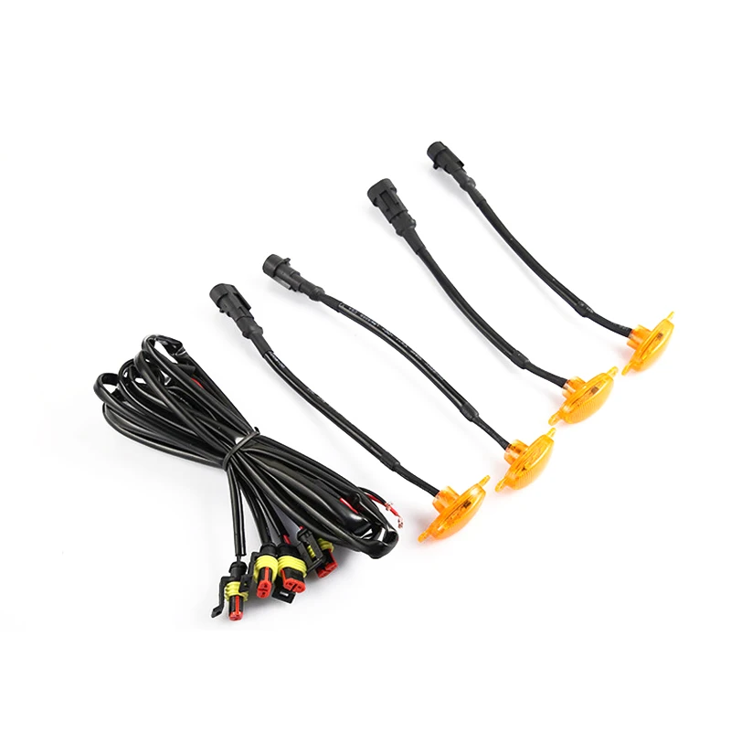 

4 шт./компл. Автомобильная желтая передняя решетка радиасветодиодный, светодиодная фара в стиле Раптор, решетка для Toyota Highlander 2019 2018 2017