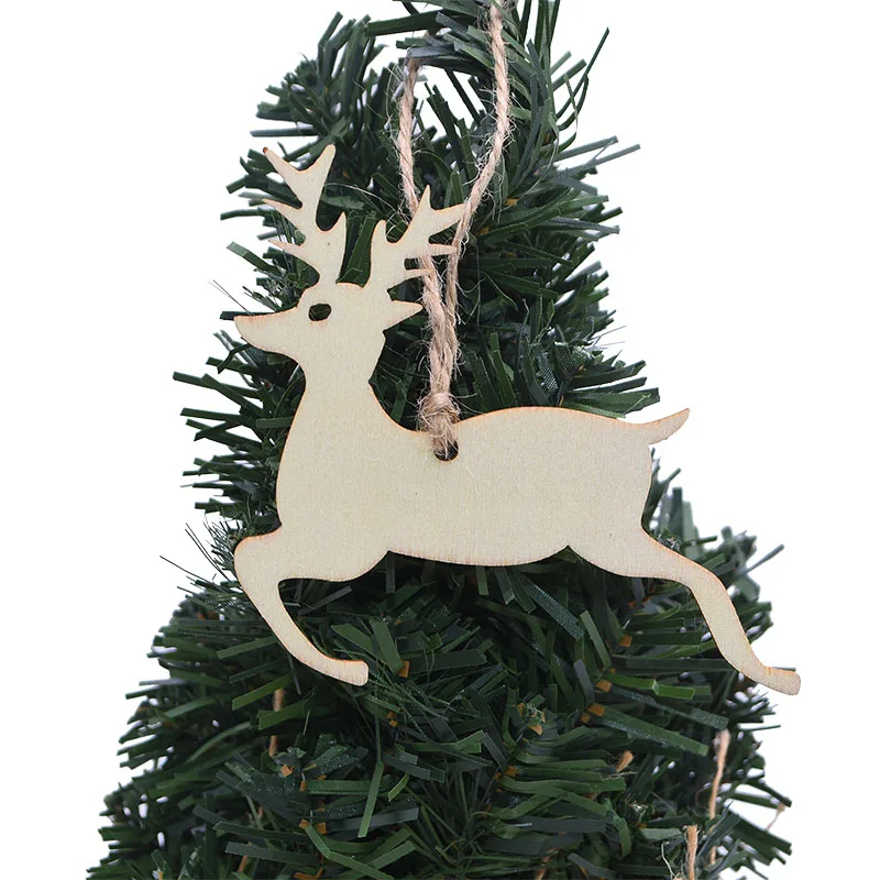 10 шт./лот деревянная подвеска с изображением Прыгающего оленя ангела