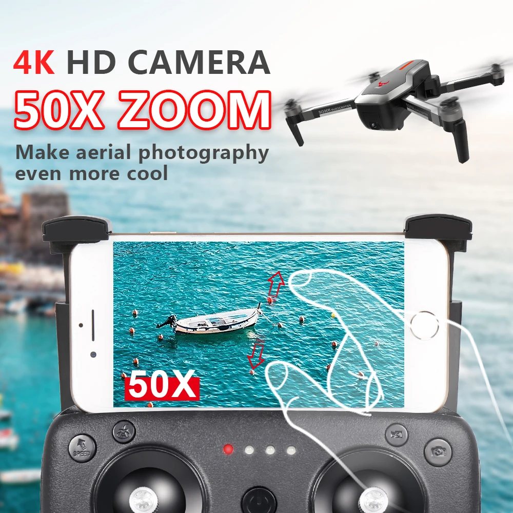 SG906 GPS бесщеточный Профессиональный Дрон 4K HD X50 зум Камера 5G Wifi FPV складной