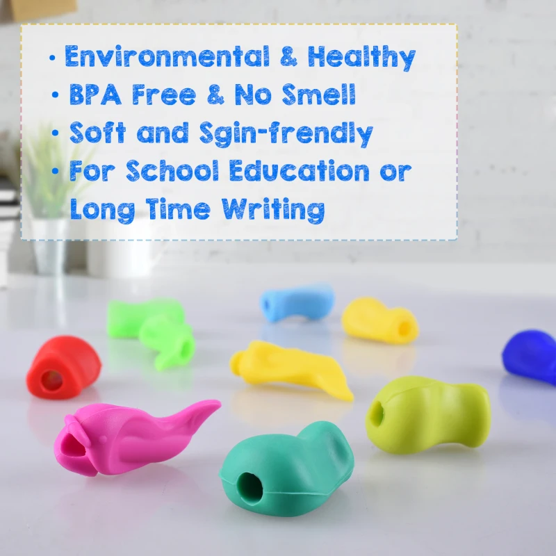 

12pc Children Students Pen Grip Silicone Fish Correct pen holder for Handle Correction Posture Writing Tool Stationery accessory