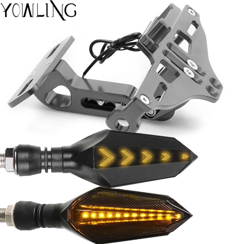 

FOR BMW F750GS F750 GS G310R G310GS 2017-2018 Motorcycle License Number Plate Frame Holder Bracket LED Turn Signal Light Blinker