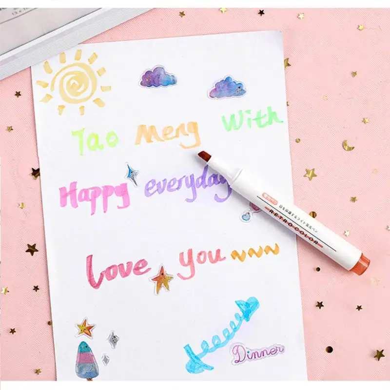 6 шт./компл. ручка хайлайтер пастельные флуоресцентные маркеры для журналов