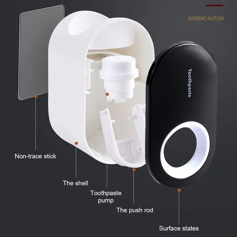 

Toothpaste Dispenser Wall Mount Dust-proof Automatic Toothpaste Squeezer for Bathroom Accessories