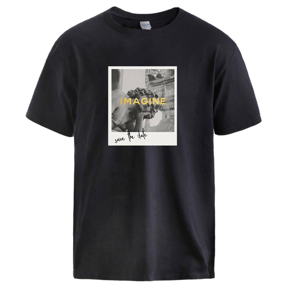 

Футболка мужская с принтом старого воображения, хлопковая тенниска в стиле Харадзюку, уличная одежда в стиле хип-хоп, спортивный костюм, лет...