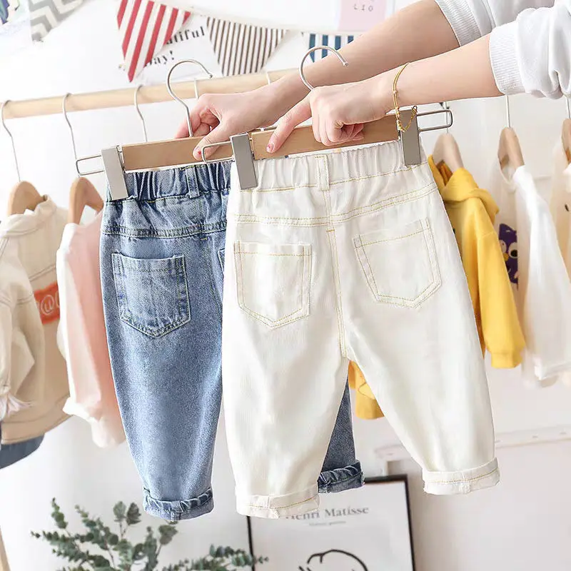 

2020 Spring Autumn Baby Boys Girls Jeans Children's Pants Loose Pant Kids Denim Trousers High Quality