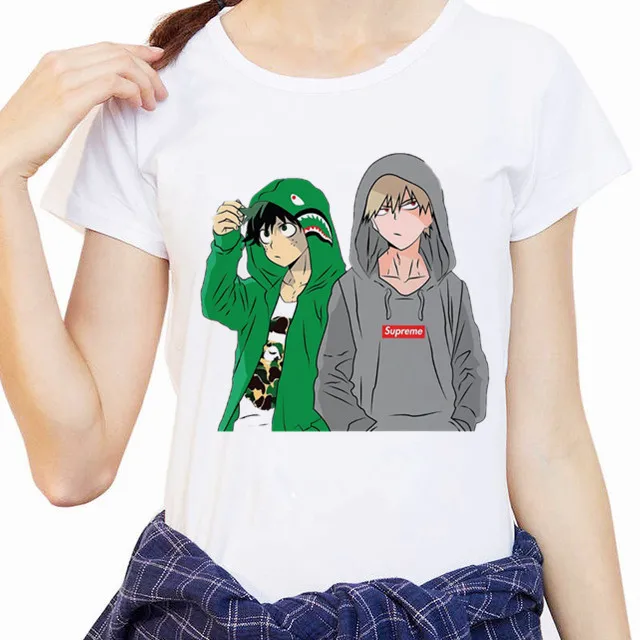 

New Ahegao Harajuku Graphic T Shirt Women Hentai Himiko Toga Tshirt Graphic Top Tee My Hero Academia Anime Senpai Girl T-shirt