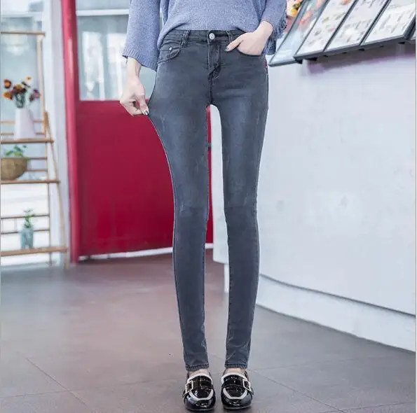 Женские узкие джинсы новые высококачественные женские модные тонкие