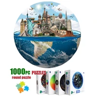 jigsaw puzzle round for adult teenager 1000 pieces practice patience concentration pressure relief toy
