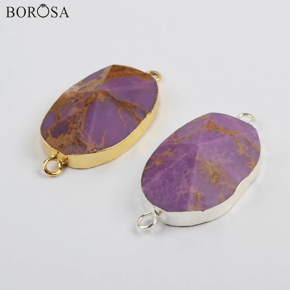 BOROSA 5 шт. Позолоченные/посеребренные соединители из мускувита и сахарита двойные