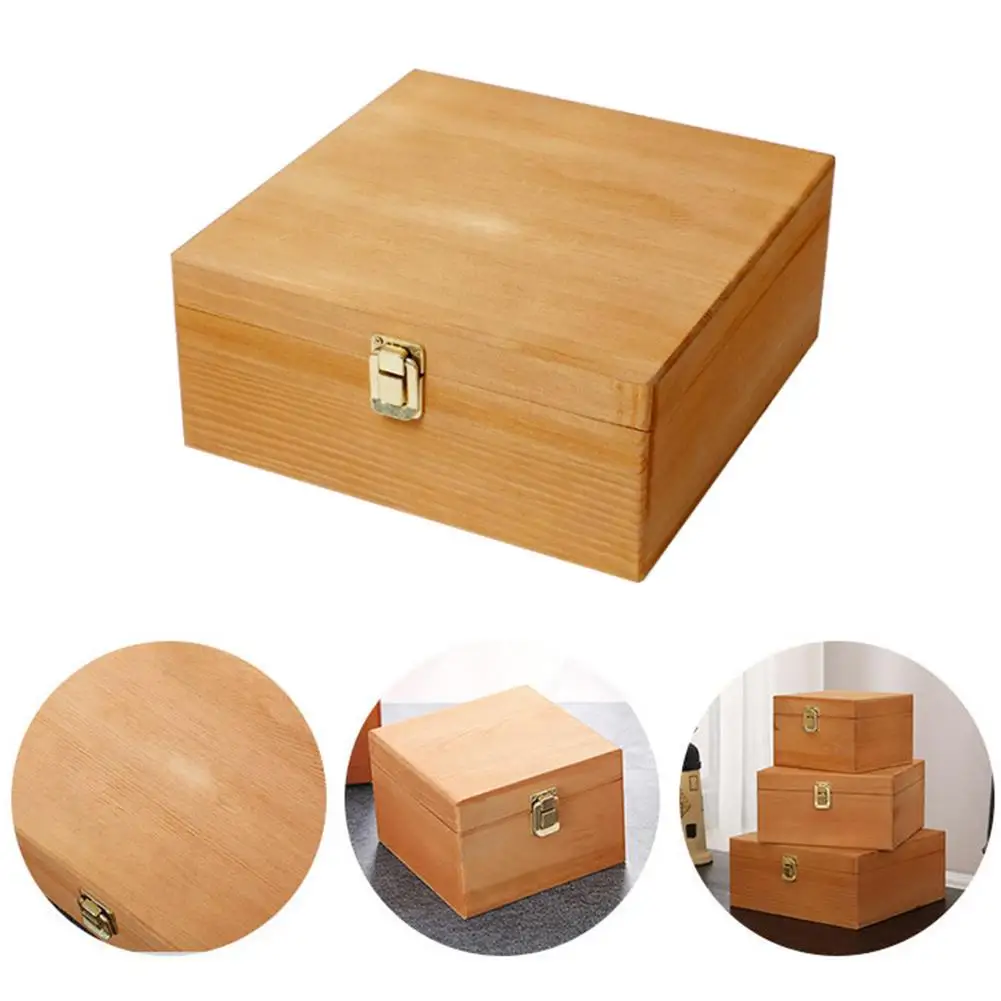 Подарочная коробка сделай сам из натурального дерева с крышкой и золотым замком