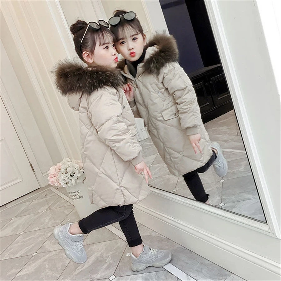 

2021 Fashion Girls Down Jacket Children's Winter Clothing Kids Warm Thick Coat Windproof Jacket for Girl Cartoon Parka Winter