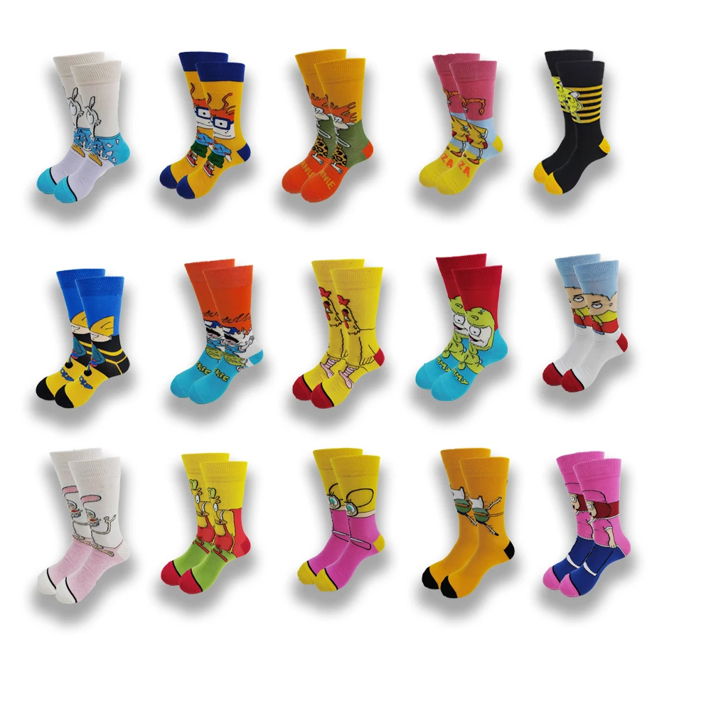 

Men's Socks Fashion Men's Anime Funny Socks Hip Hop Personality Anime Socks Cartoon Fashion Skarpety High Quality Sewing Pattern
