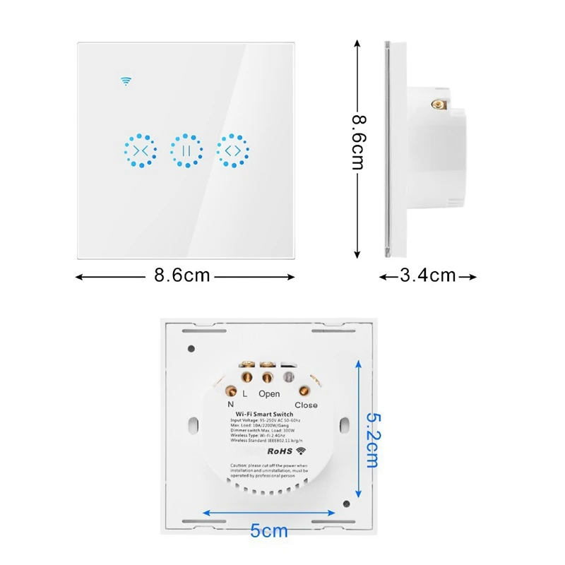

WiFi Smart Curtain Switch for Roller Shutter Electric Curtain Motorized Blinds Voice Control for Alexa Smart Life