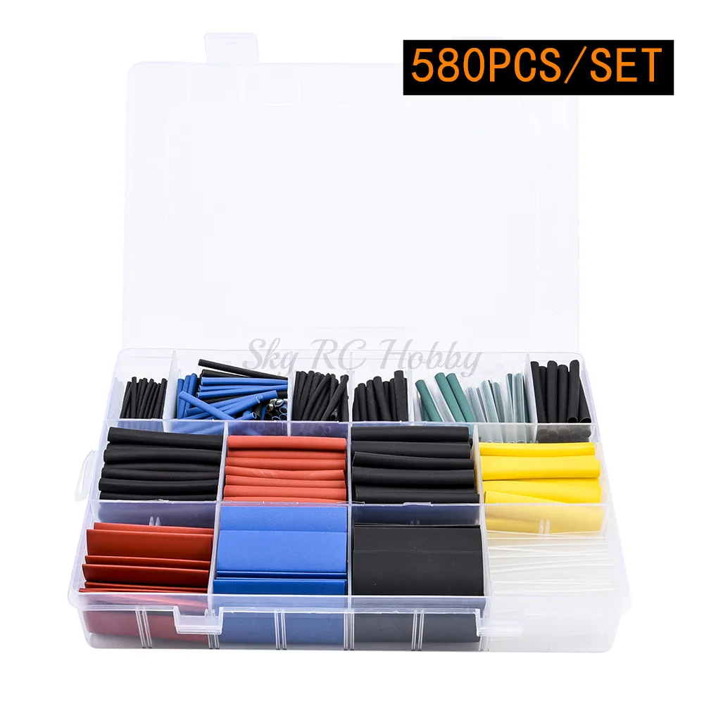 580 шт./компл. 2:1 оберточный кабель Полиолефиновая термоусадочная трубка