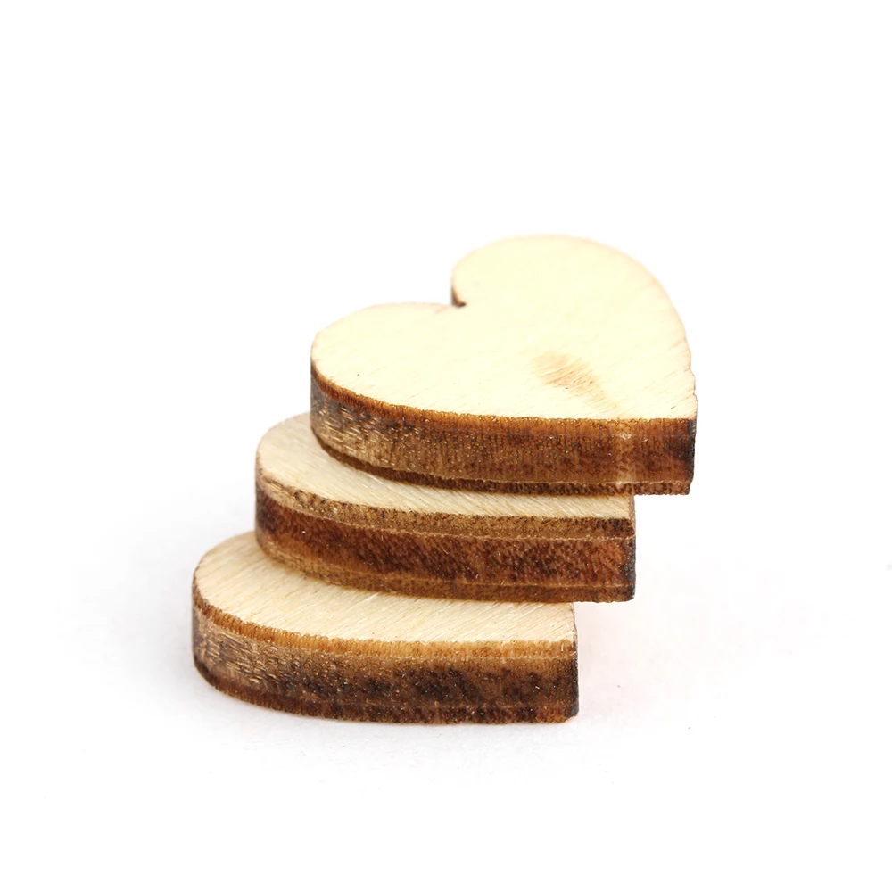 100 шт милые 4 размера смешанные деревенские деревянные любовь сердце для