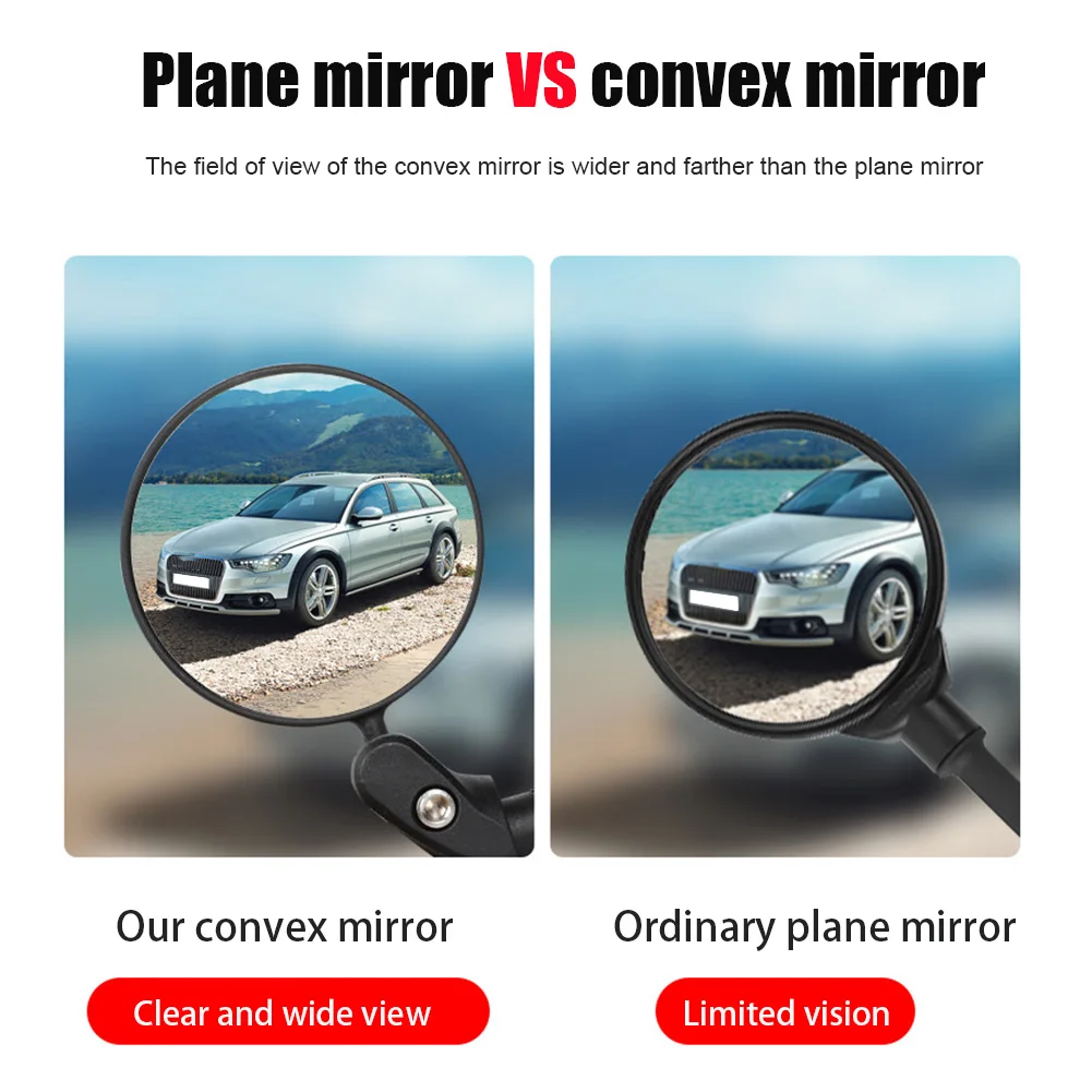 

360 Degree Rotate Practical Mountain Bicycle Road Bike Screw Fastening Outdoor Cycling Easy Install Rear View Mirror Foldable