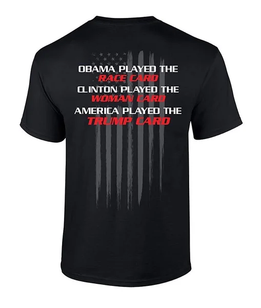 

Summer t-shirts Funny Political America Played The Trump Card Graphic Short Sleeve T-Shirt
