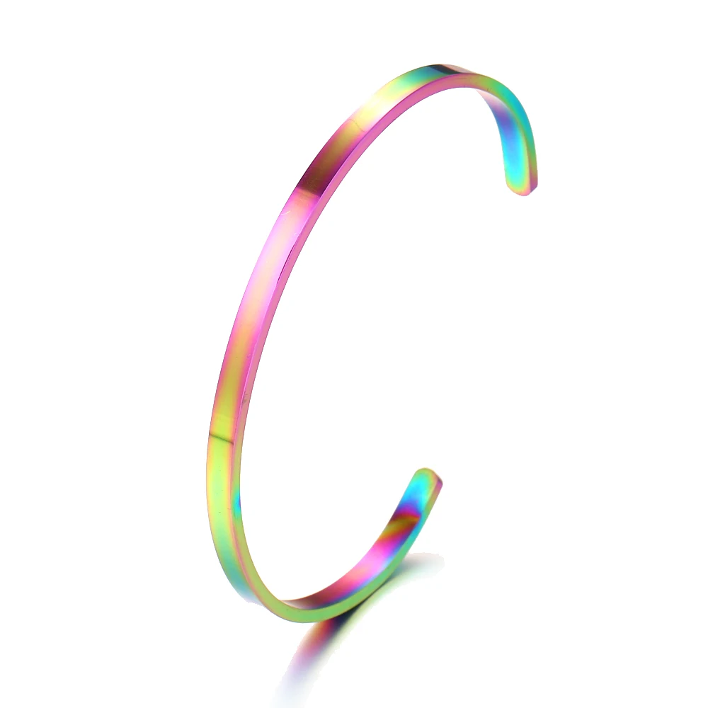 Вдохновляющие красочные браслеты для женщин из нержавеющей стали круглый