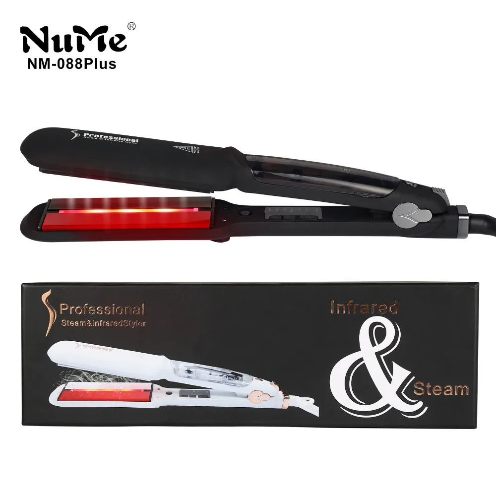 Паровой выпрямитель для волос инфракрасный нагреватель плоский утюг