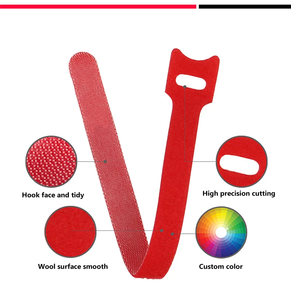 10 шт./лот разноцветный органайзер для кабеля ремешки управления застежки стяжки