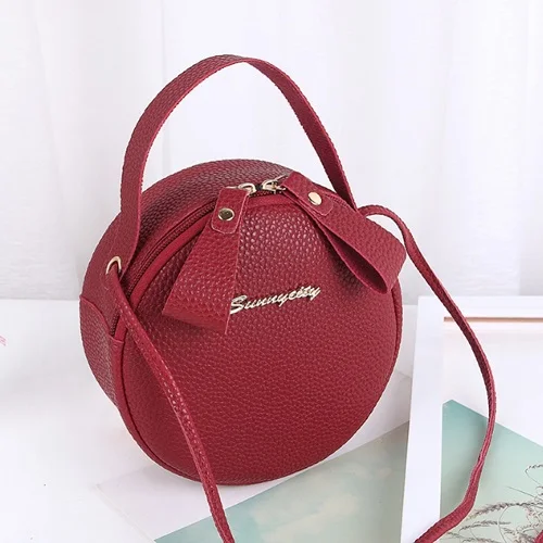PU leather Круглая стильная соломенная сумка, женская летняя сумка из ротанга, ручная работа, Тканые Пляжные круглые богемные сумки для женщин, bolsa feminina - Цвет: PU leather