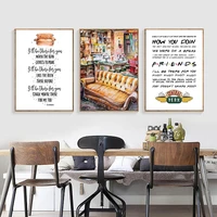 nordic friends tv show posters central perk couch funny quotes canvas painting wall art prints pictures dormitory bedroom decor