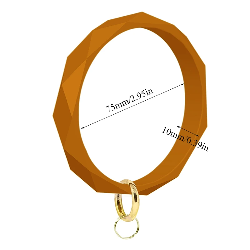 Цепочка для ключей с круглым вырезом модный однотонный браслет из силикагеля