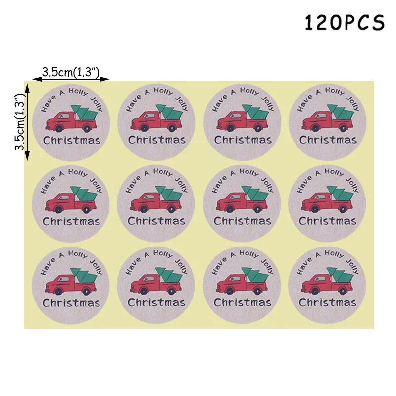 120pcs Sticker Рождественский Адвент-календарь 1-24 цифры наклейка s Рождественская бумажная наклейка-календарь Navidad Kerst украшение для дома натальные поставки - Цвет: 120pcs Sticker