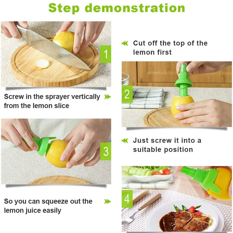 3Pcs/set Creative Lemon Orange Sprayer Manual Mist Juicer Fruit Squeezer for Salad Fresh Flavor Kitchen Cooking Tools | Дом и сад