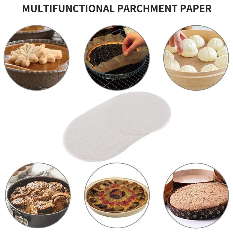 

7 Pcs Chips Baking Pizza Pan Kitchen Tool & 200 Pcs Non-Stick Parchment Paper