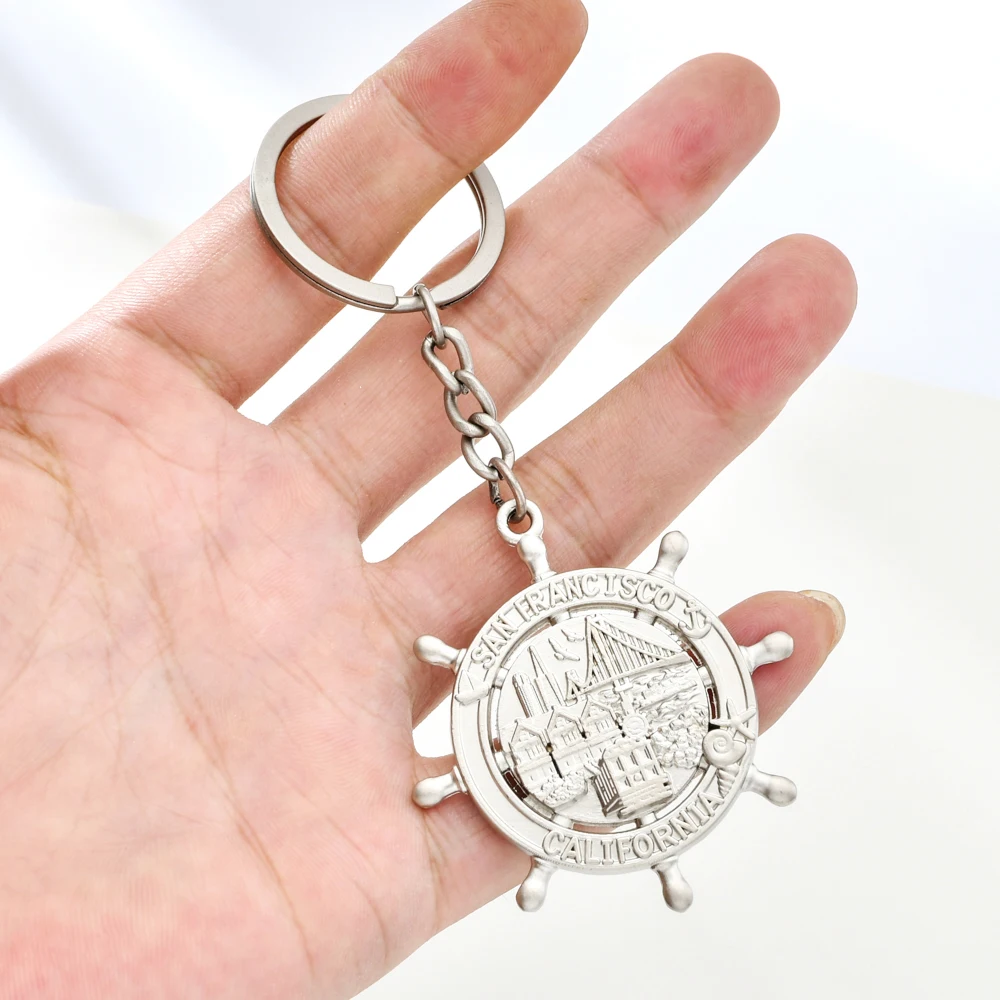 Vicney Rudder брелок Сан Франсиско US сувенир из поездки подарок для друга серебряный