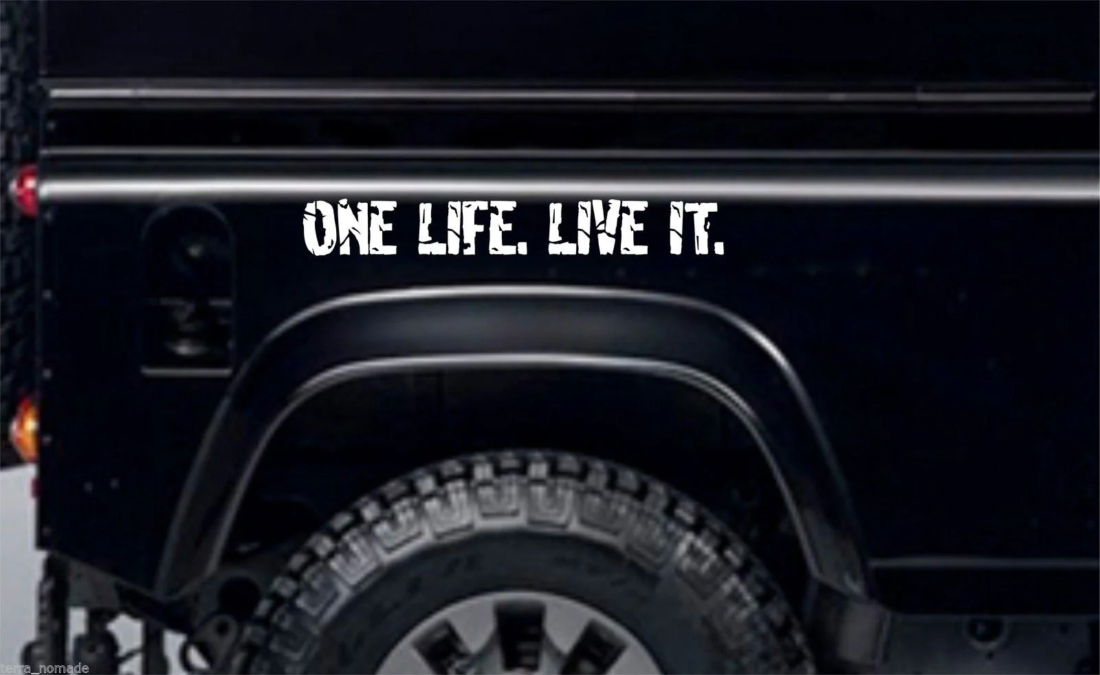 

For 1Pair/2Pcs ONE LIFE. LIVE IT. Decal, Sticker, , Camel, Funny, Discovery Defender Car Styling