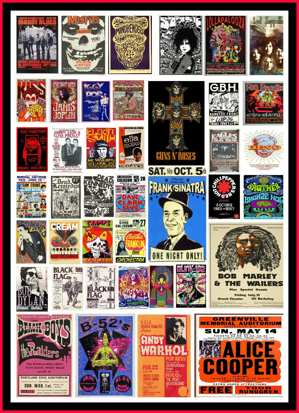 43 вида на выбор винтажный рекламный постер картина для музыкального концерта