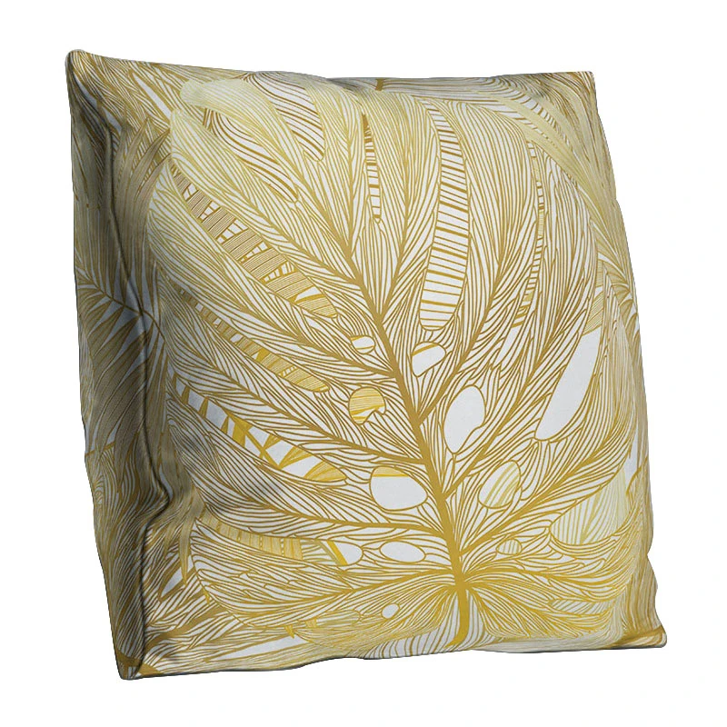 Изысканный чехол для подушки с золотыми листьями наволочки двусторонним принтом