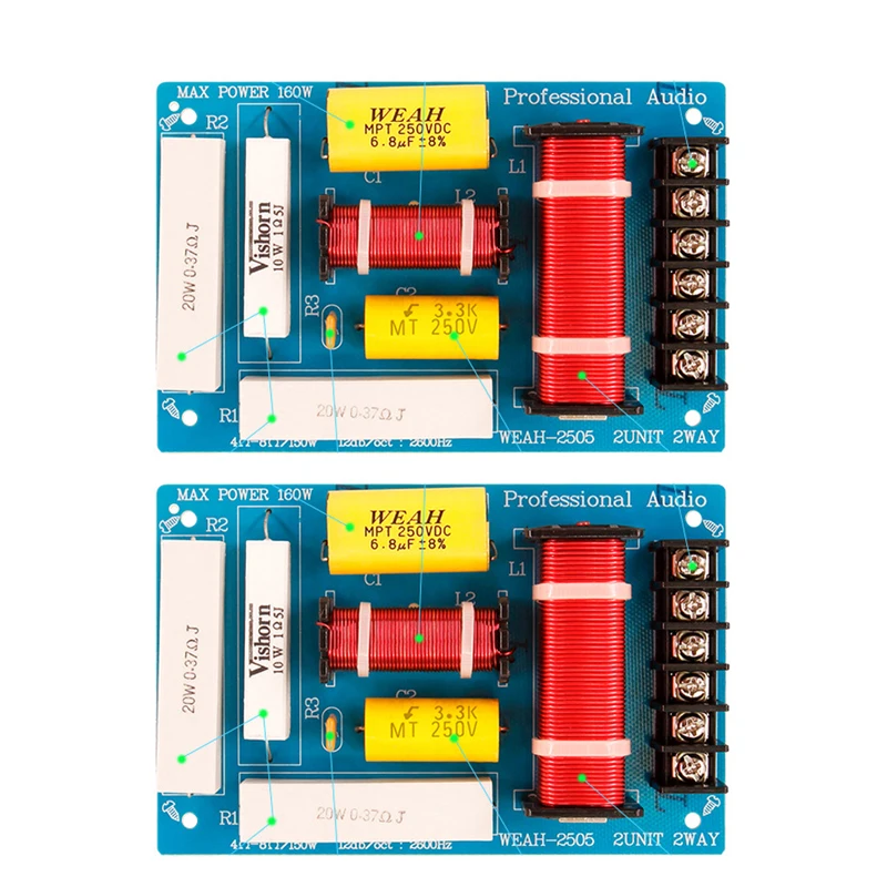 2 шт. 200 Вт сторонний фильтр для динамика цепь Делителя Частоты высоких басов