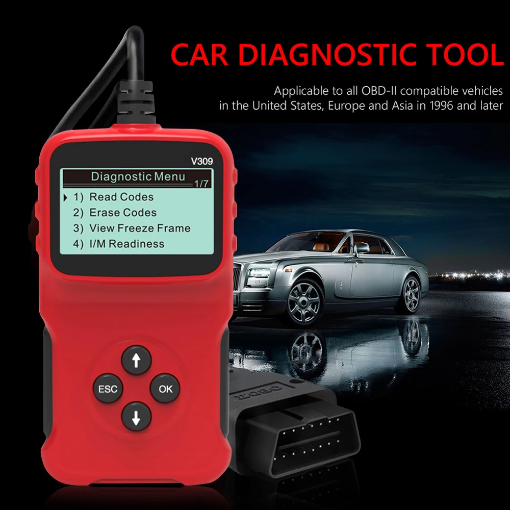

V309 Universal OBD2 Code Reader Automobile Diagnostic Scanner Engine Light Error Analyzer Handheld Car Diagnostic Repair Tool