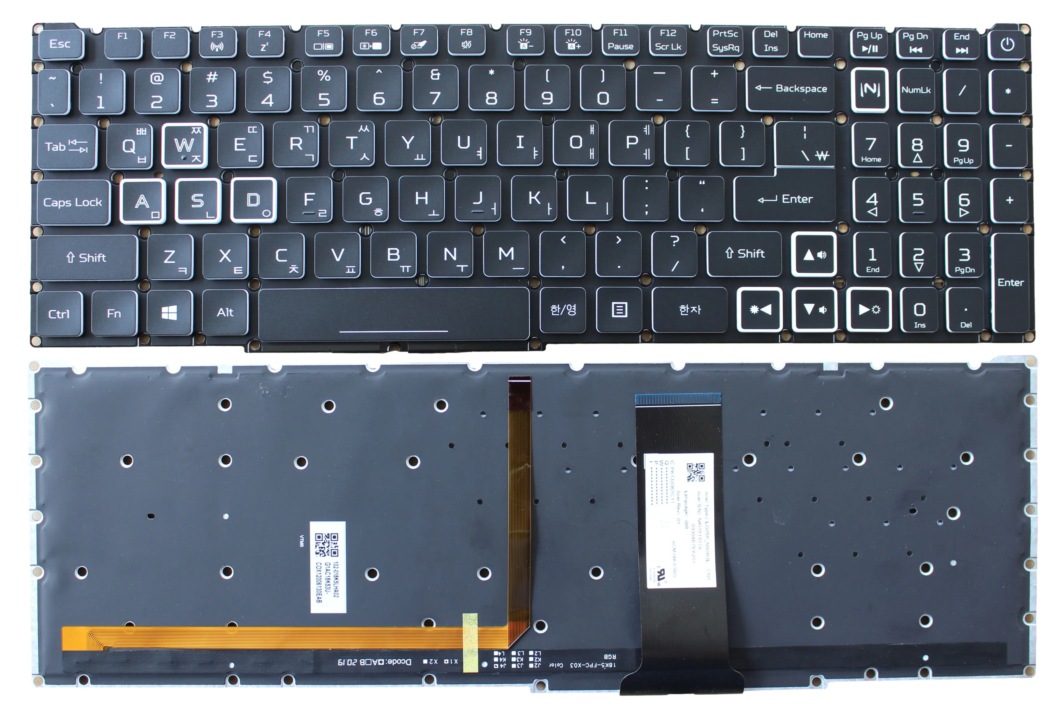 Новая Корейская/Иврит Клавиатура с подсветкой для Acer