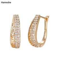 hanreshe copper drop earrings geometric pendant aesthetic earrings vintage jewelry natural zircon charm small earring women gift