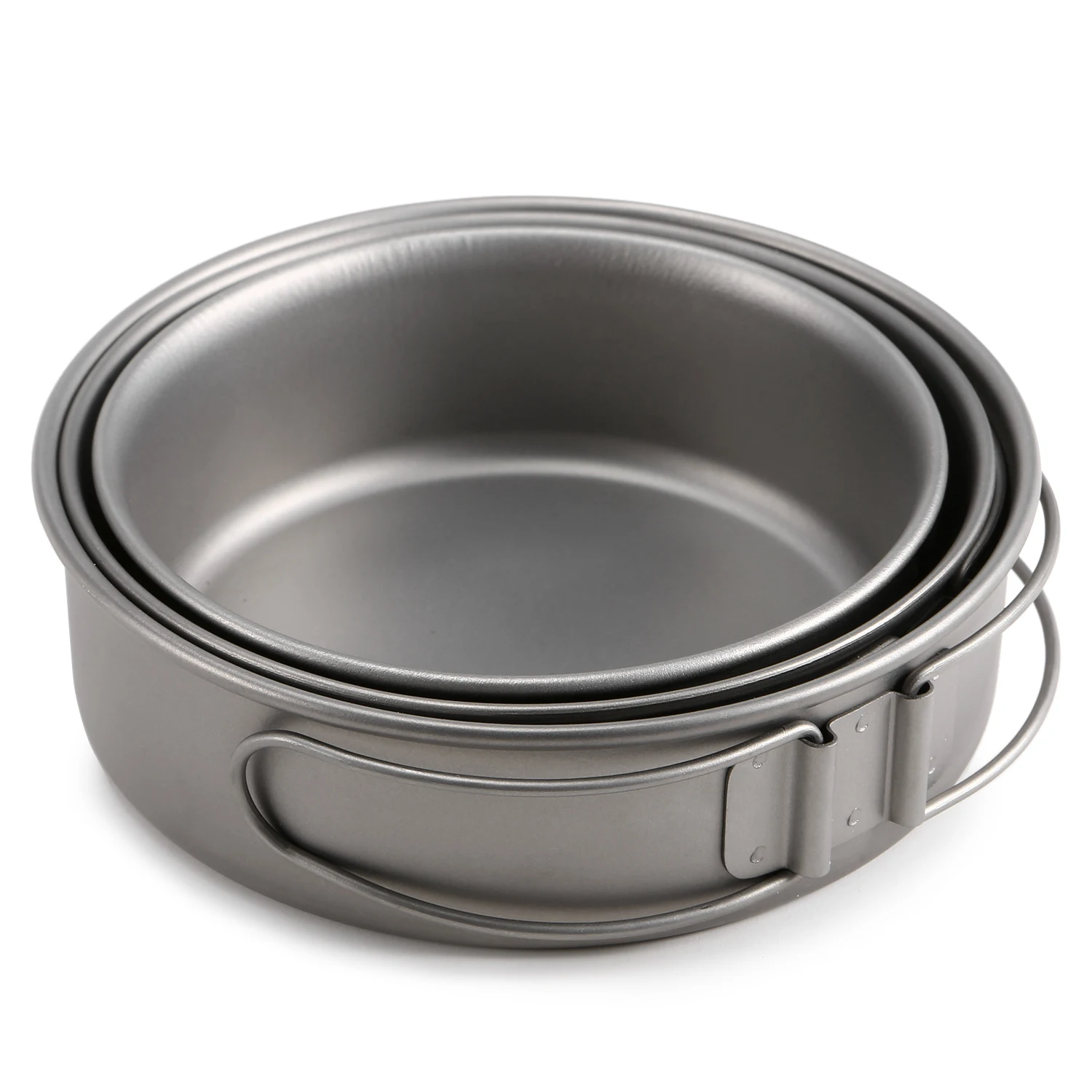 Набор посуды Lixada титановая со складными ручками 3 предмета | Спорт и развлечения