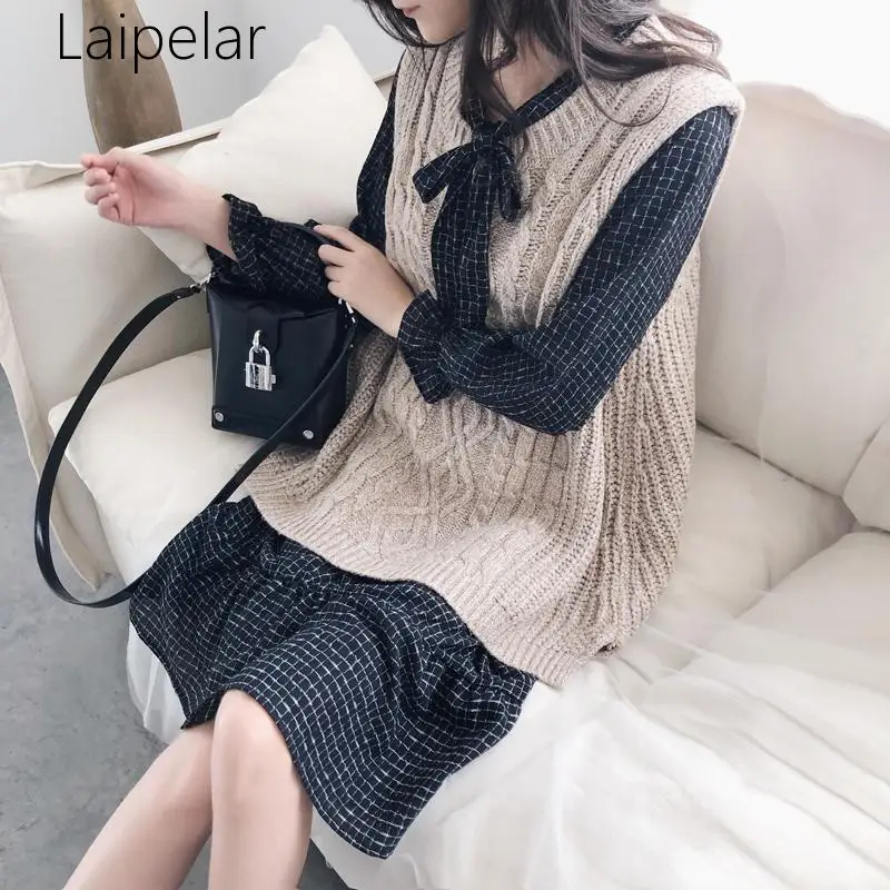 

Plus Size Loose Long Women's Knitted Vest 2020 Autumn Winter Warm Sleeveless Jacket Female Sweater Waistcoat Colete Feminino