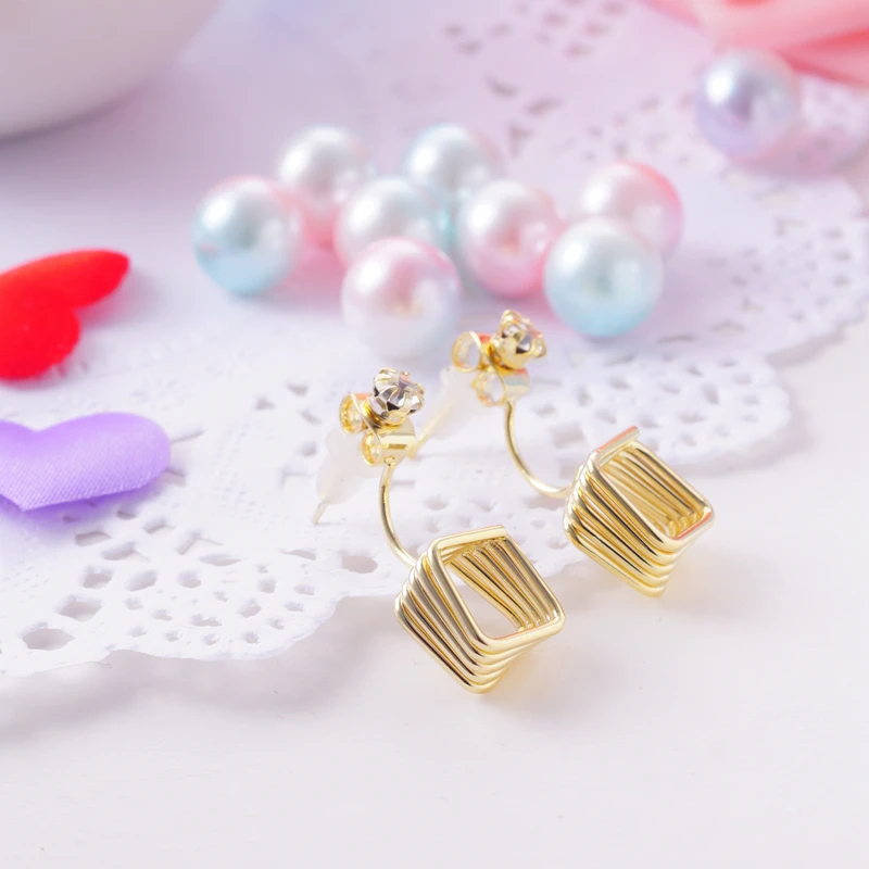 

ESSFF Fashion Jewelry 2021 Hypoallergenic Gold Color Earrings Female Simple Geometric Earrings Trend Temperament Sweet Earrings