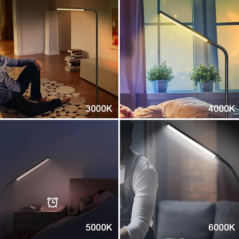 Modern Remote Control 72 LEDs Floor Lamp 12 Levels Dimmable 3000-6000K Reading for Living Room Bedroom Office | Лампы и освещение