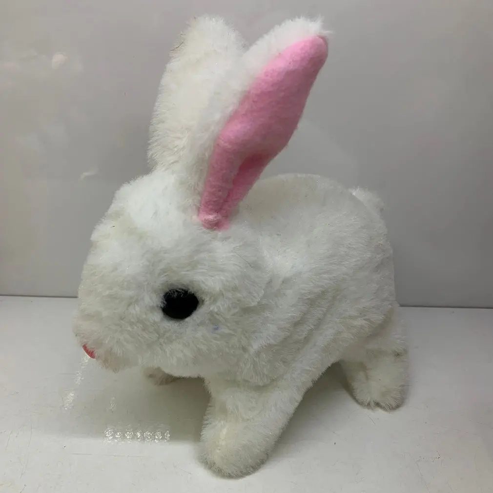 

2021 Mini Realistic Cute White Plush Rabbits Fur Lifelike Animal Easter Bunny Simulation Model Birthday Gift Rabbit Toy
