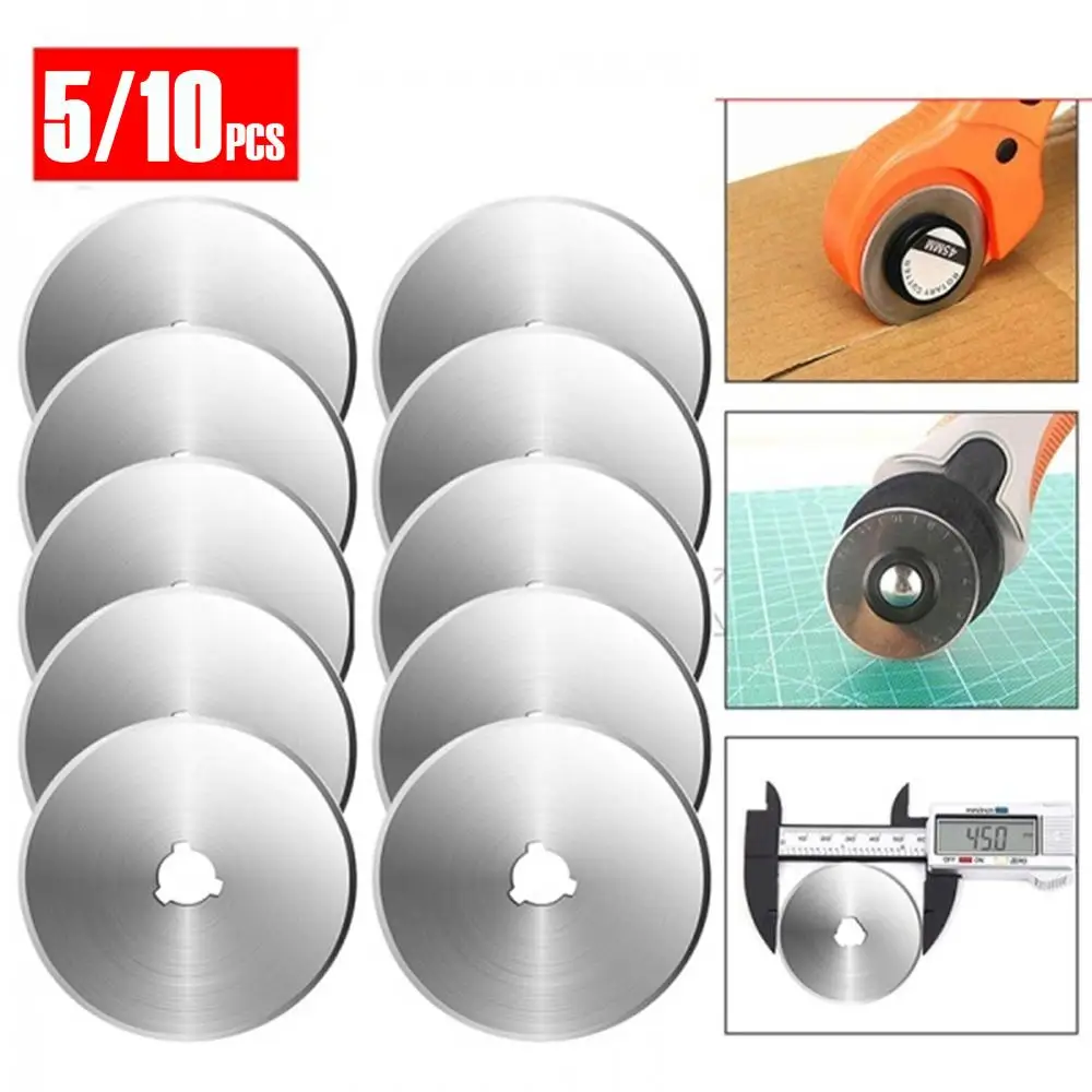 

5/10 Pcs Rotary Cutter Blade Cutting Wheel Blade Hand Tool Set Patchwork Leather Knives Fabric Paper 45 mm