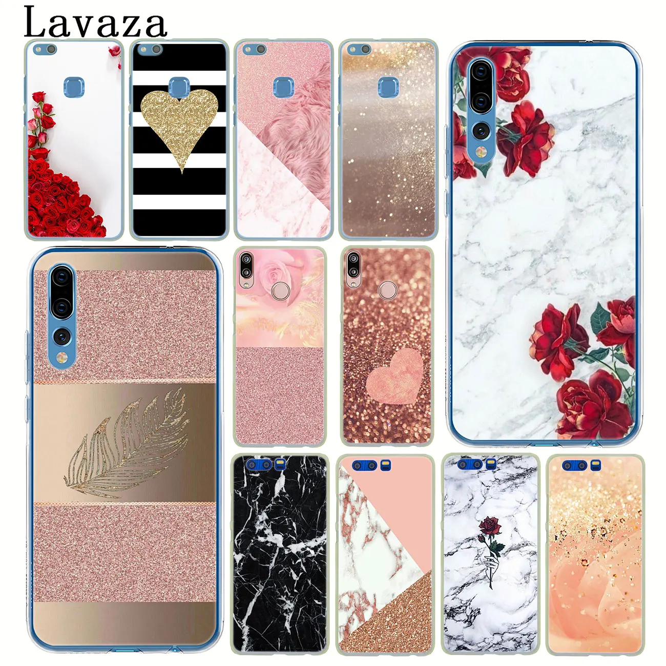 Мраморный Золотой Розовый Блестящий пылезащитный чехол для телефона Huawei P30 P20 Pro P9