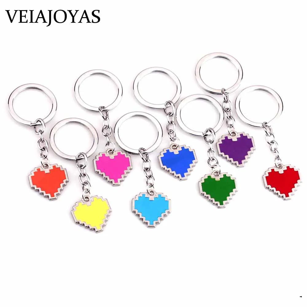 Модные брелки для ключей из сплава в виде сердечек 8 цветов ювелирные изделия